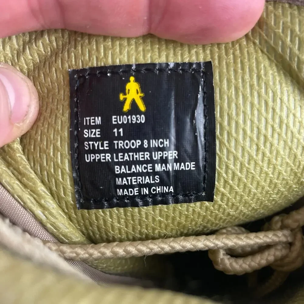 Eurostar EU01930 Troop Mens Sz 11 Tactical Boots Tan Leather